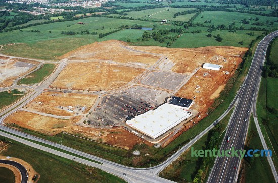Aerial view of the Target store being built at Hamburg Place on Man O' War and I-75,  September 22, 1997. I-75 is running top to bottom on the right side while Man O' War is left to right  at bottom.