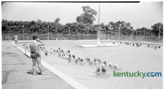 The Herald-Leader sponsored a girls' learn-to-swim course at the Joyland pool in June, 1946. Joyland, once an amusement park on the north side of Lexington, became a bowling alley and a neighborhood. 