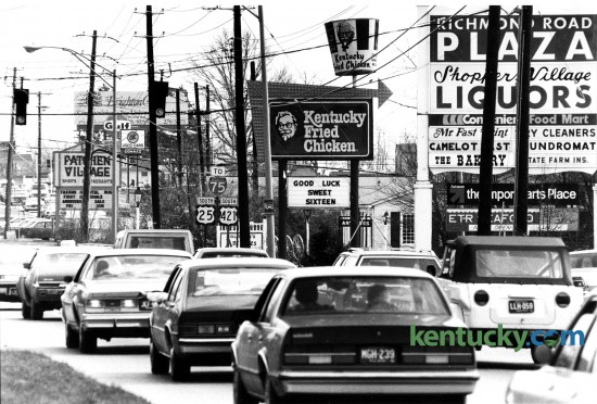 Richmond Rd., photographed across from McDonalds, looking outbound towards Patchen Village, March 15, 1984. Photo by Steven R. Nickerson |Herald-Leader staff