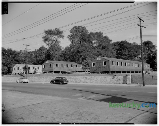 In September of 1946 temporary barracks-style housing was set up for in coming University of Kentucky students at the corner of South Limestone Street and Euclid Avenue. Published in the Lexington Herald September 20, 1946. 
