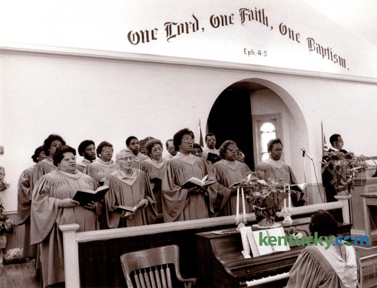 The choir of the Zion Baptist Church in Paris, Ky. sang at the morning worship service Sunday February 12, 1984. Photo by John C. Wyatt | Staff