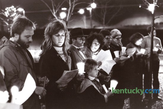 Members of St. Peter Catholic Church held a candlelight vigil for peace in a downtown Lexington Park on December 31, 1984. Photo by John C. Wyatt | Staff