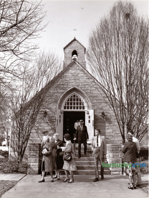 Members of the Faith Lutheran Church on Tates Creek Road following the Sunday service February 19, 1984. Photo by John C. Wyatt | Staff