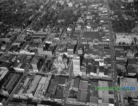 Aerial shot of downtown Lexington, November 1954.