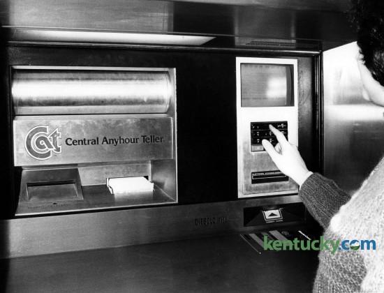 Central Bank ATM machine, Jan. 22, 1985 in Lexington. Photo by John C. Wyatt