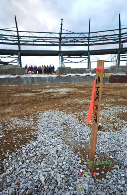 Home plate is staked-out as construction continues on the Lexington Legends minor league baseball field and stadium next to Northland Shopping Center Nov. 29, 2000. At the time of this picture, the Legends were less than five months from opening day. The stadium was named Applebee's Park for the team's first nine seasons. Since 2011 it has been called Whitaker Bank Ballpark. Thursday, April 16 is opening day for the Legends 2015 season. Photo by David Perry | staff