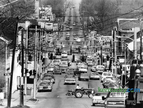 Downtown Nicholasville, looking down Main Street (U.S. 27), March 1979. Photo by Frank Anderson | staff