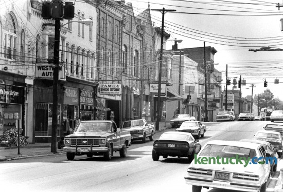 Downtown Mount Sterling in Montgomery County, looking west down Main Street, September, 1982. Photo by Gary Landers | staff