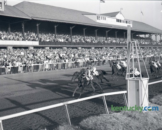 Oil Painting,  with Al Popara up, the less-fancied of Mrs. J.A. Goodwin's two-horse entry, won the $33,700 Alcibiades Stakes at Keeneland on October 17, 1953.  The daughter of Papa Redbird-Jack's Jillcame was fast in the stretch to beat Mrs. Janet Hoaglin's Pegeen and Hasty House Farm's Queen Hopeful by a length and a half.  The winning horse returned $16.66 to win. Inaugurated in 1952 as a seven furlong race, from 1956 through 1980 it was run at seven furlongs, 184 feet. In 1981 it was changed to its present distances of 11/16 miles. As the Fall Meet opens at Keeneland today, the $400,000 Darley Alcibiades will be run for 2 year old fillies going 1 1/16 miles on the main track. Published in the Herald-Leader October 18, 1953. Herald-Leader Archive Photo