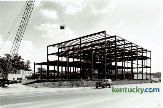 The Lexington Herald-Leader building on Midland Avenue takes shape in June of 1979. The newspaper offices had been previously located on Short Street downtown behind the Fayette County courthouse. Yesterday the McClatchy Company, owner of the Herald-Leader, announced they would outsource printing to the Gannett Company in Louisville and put the Midland Avenue building up for sale. Photo by John C. Wyatt | Staff