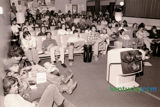 Students at the University of Kentucky watched the Presidential debate on television in the UK Student Center between President Gerald Ford and Jimmy Carter on September 23, 1976. Most observers called the debate a draw. The relatively unknown former Governor of Georgia, the Democratic, prevailed over incumbent President Gerald Ford the Republican, in the general election. Tonight marks the third and final debate between former Secretary of State Hilary Clinton and businessman Donald Trump. Photo by David Perry | Staff